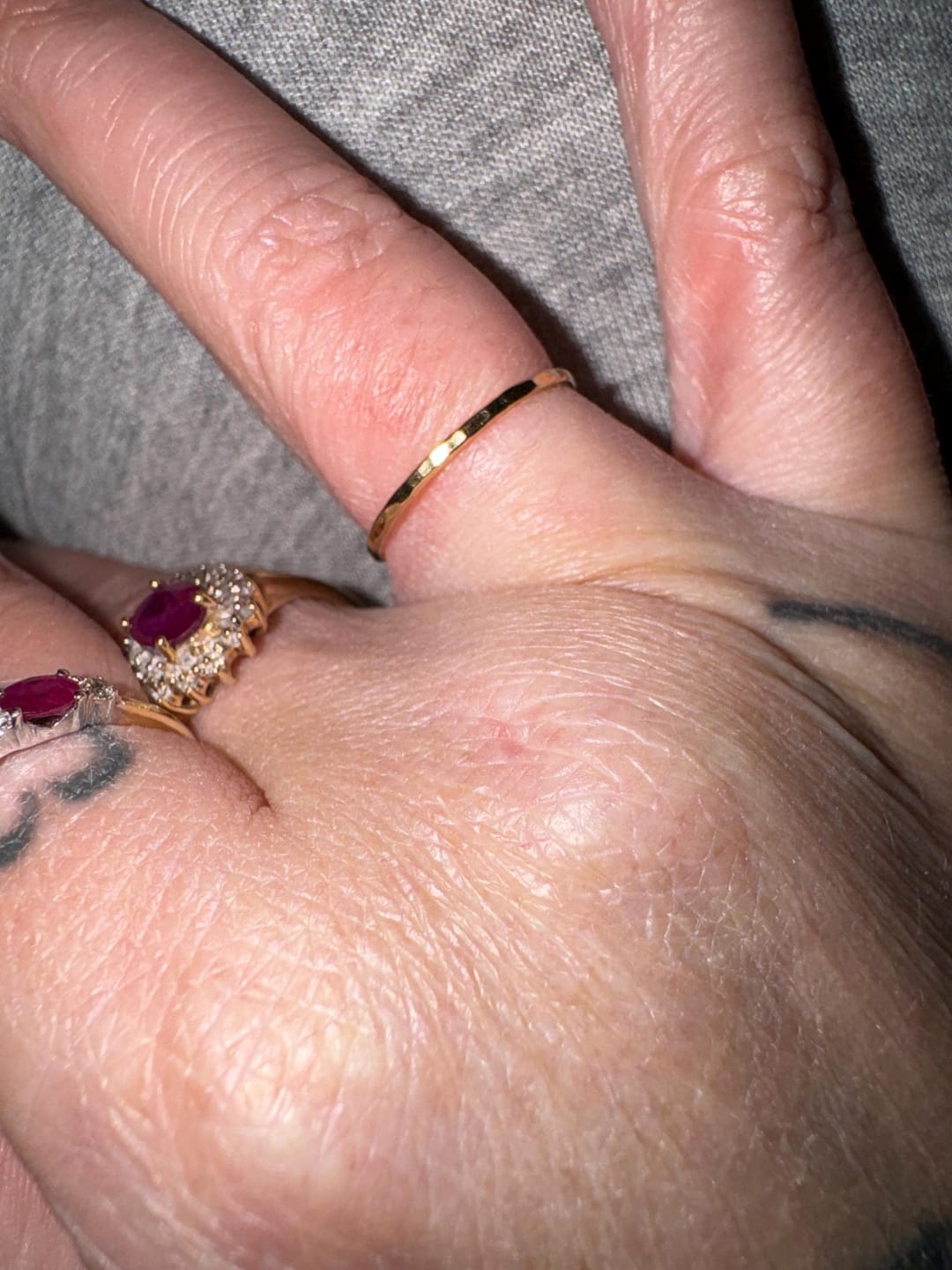 Customer photo review of 14K Gold Ring Hammered Finish
