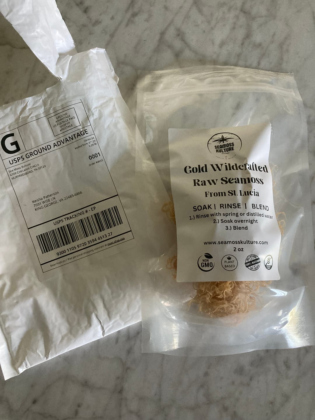 Customer photo review of St. Lucia Wildcrafted Gold Raw Sea Moss