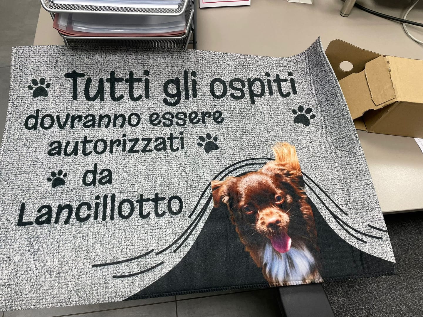 Customer photo review of Ospiti autorizzati - Zerbino personalizzato