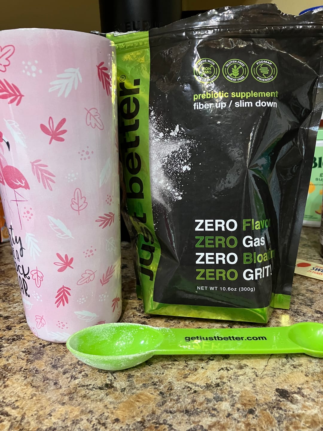 Customer photo review of just better.® prebiotic supplement 200 Serving Pouch (1200g)