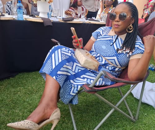 Customer photo review of MARCI FRANC SAVANNA SKY DRESS