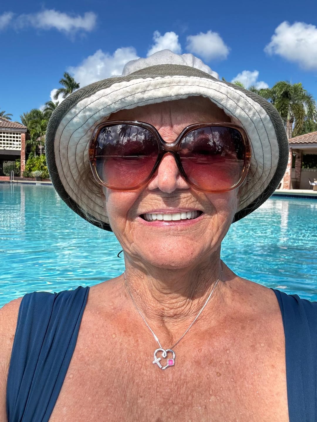 Customer photo review of Heart Cross Necklace