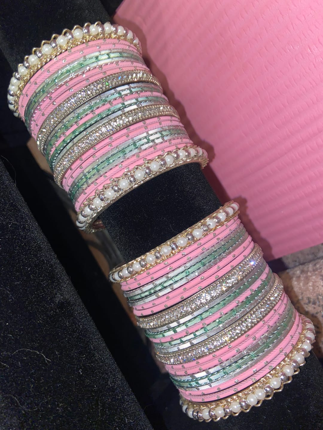 Customer photo review of Pink and Seafoam Green - 2 HAND SET