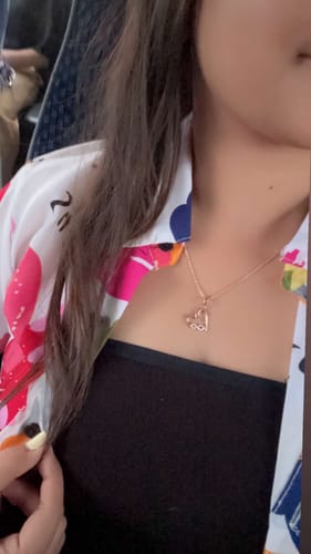 Customer photo review of Rose Gold Infinity Heart Pendant with Link Chain