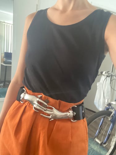 Customer photo review of Victorian Hands Belt in Silver