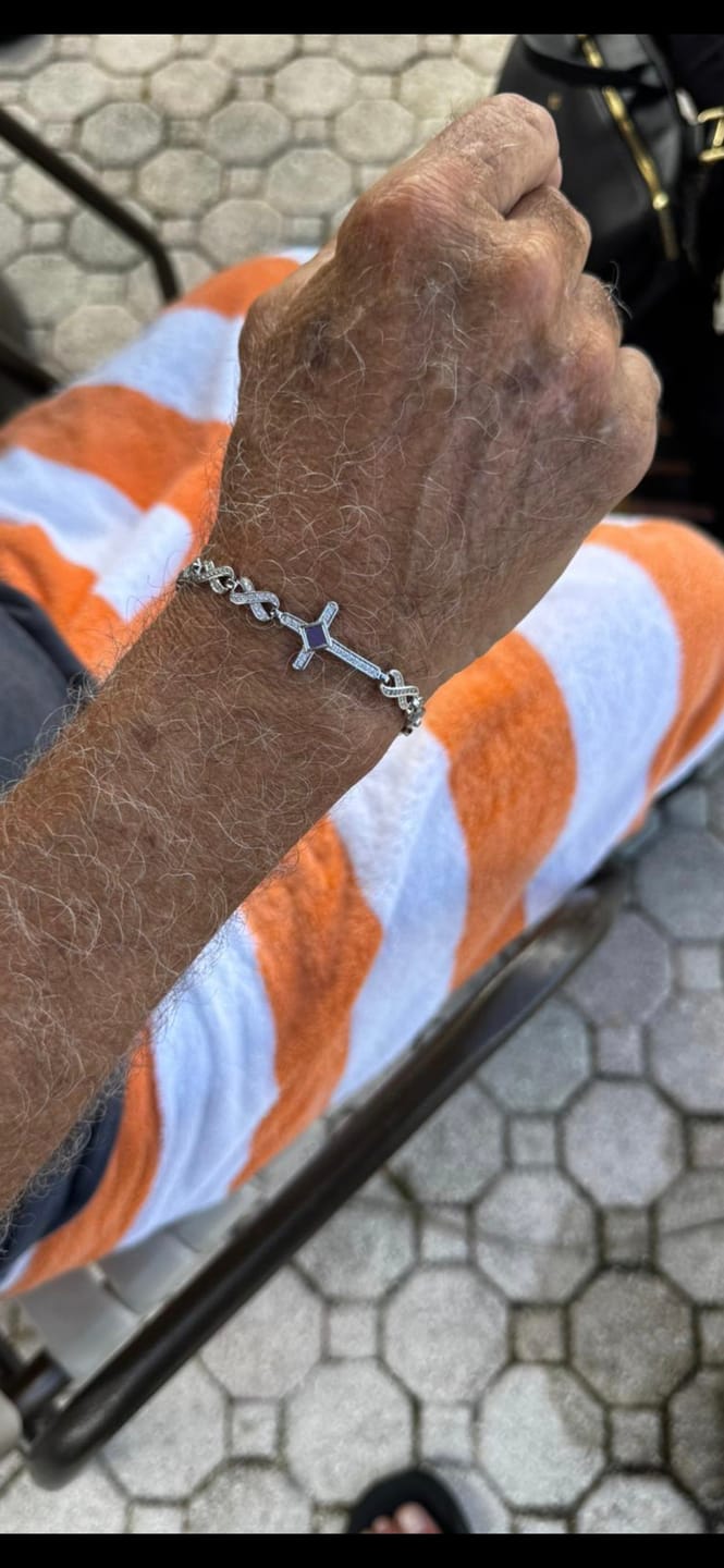 Customer photo review of Defender Cross Bracelet