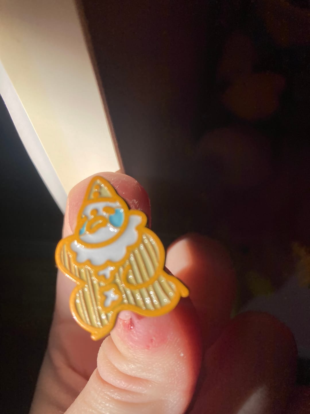 Customer photo review of Cute Lil Clown Enamel Pins
