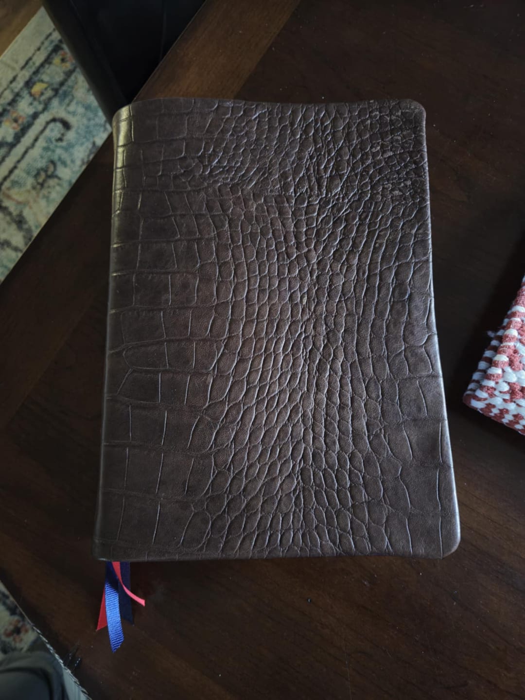 Customer photo review of Croc Embossed Lamb Leather