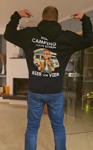 Customer photo review of Bier vor Vier - Premium Hoodie unisex Rückendruck