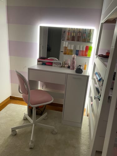 Customer photo review of Τραπέζι Μπουντουάρ Μακιγιάζ Μεικαπ Τουαλέτας Κρεβατοκάμαρας Καθρέφτης Ντουλάπι Λευκό B34-RDT119W01