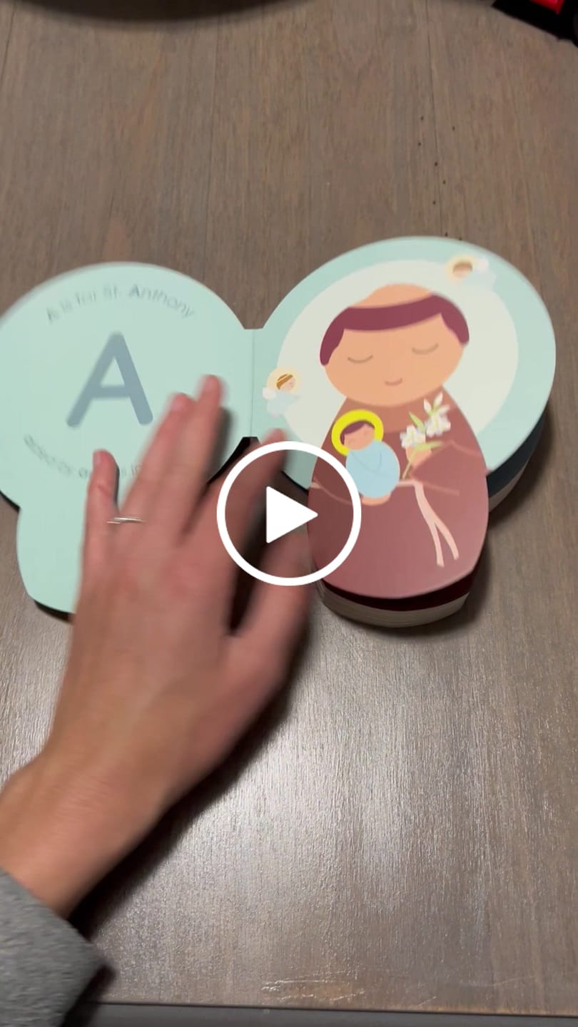 Customer video review of Come and See: Saints A to Z - An Alphabet of Catholic Saints - shaped board book