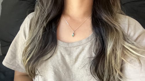 Customer photo review of Cubic Zirconia Scattered Pendant in Sterling Silver Rhodium Plate