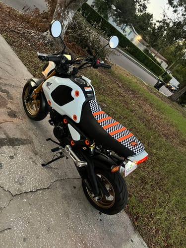 Customer photo review of Custom Seat Cover: 2021-2024 GROM (w/ strap)