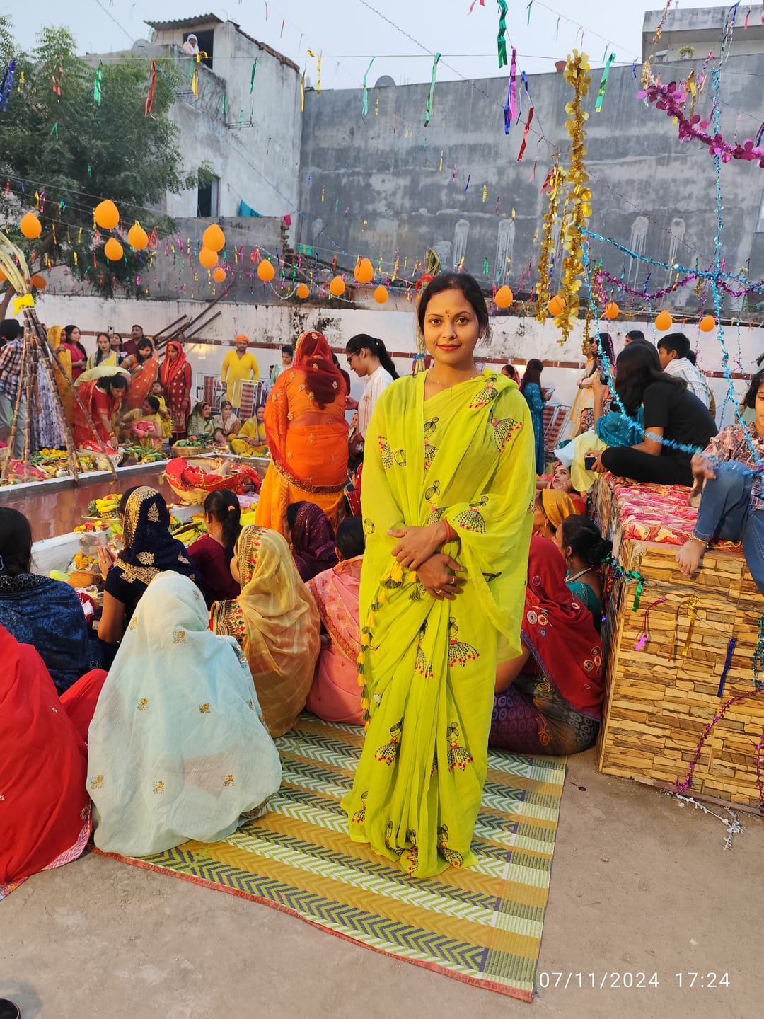 Customer photo review of Green Embroidery Mulmul Cotton Saree