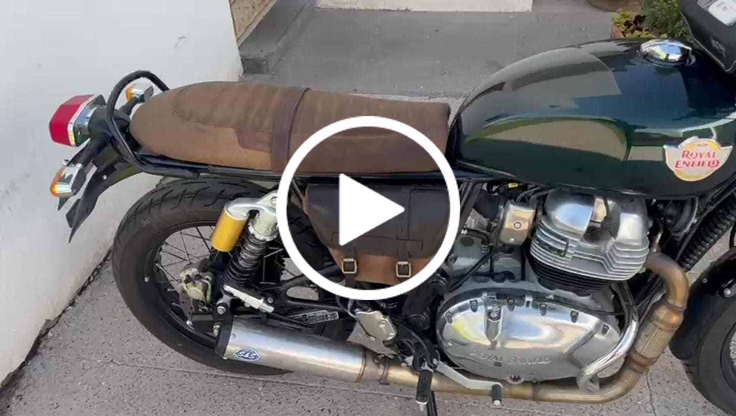 Customer video review of touring leather seat crafted to fit royal enfield interceptor 650 / gt 650