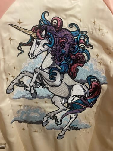 Customer photo review of Rainbow Unicorn Sukajan Jacket