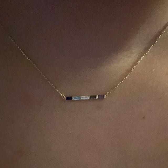 Customer photo review of Personalized Birthstone Necklace
