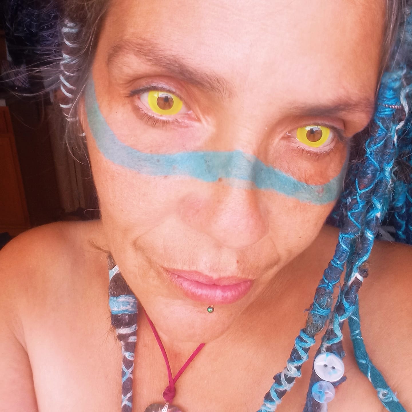 Customer photo review of Halloween Yellowout Coloured Contact Lenses