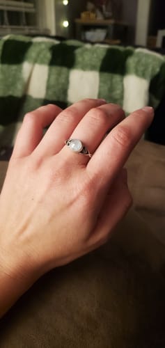 Customer photo review of Moonstone Stars Moon Ring Sterling Silver