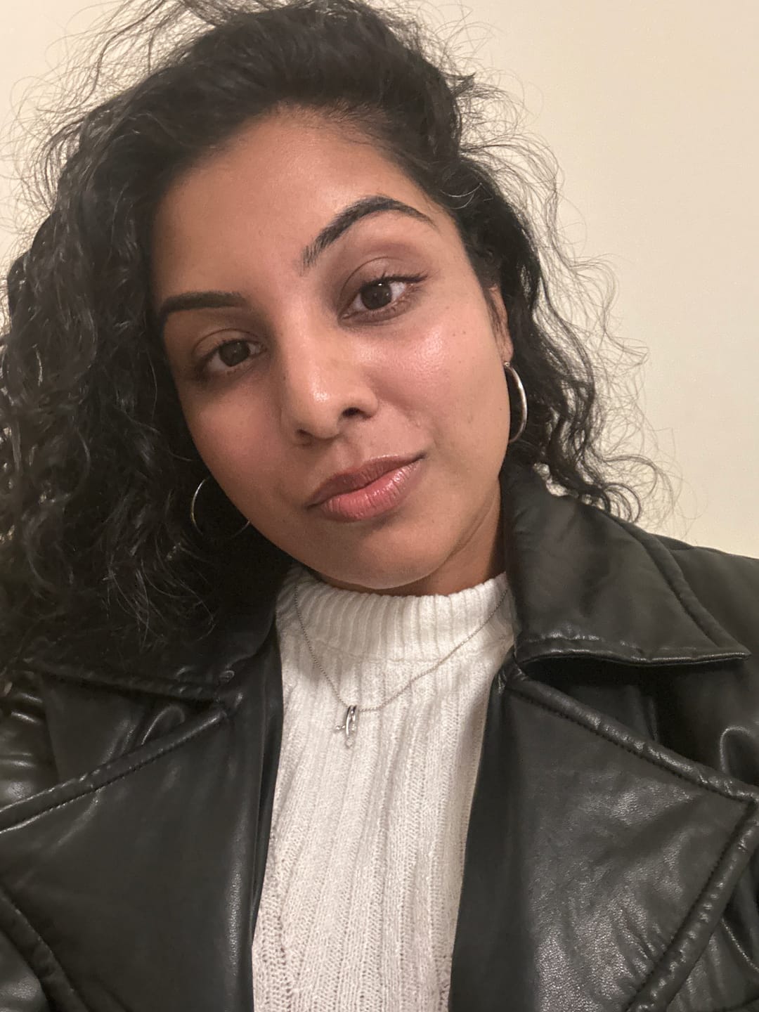 Customer photo review of Large Thin Hoop Clip On Earrings in Silver
