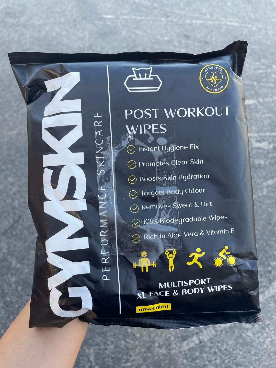 Customer photo review of Post Workout Wipes