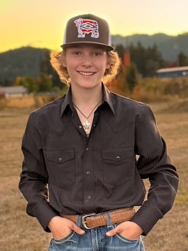 Customer photo review of Lazy J Ranch Brown & White Serape Bull Classic Five Panel Trucker Hat