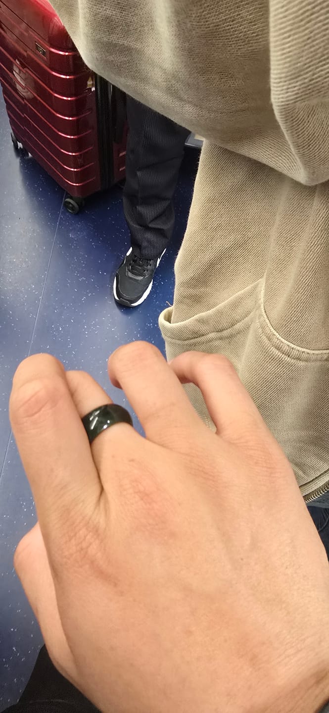 Customer photo review of Wide Greenstone Ring
