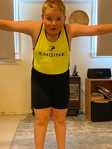 Customer photo review of High Vis Splice Singlet