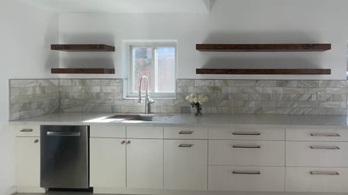 Customer photo review of Modern 3" Thick Floating Shelves