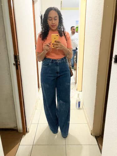 Ana Paula D. review of Calça Jeans Wide Leg Buriti Azul Médio image 1 out of 2