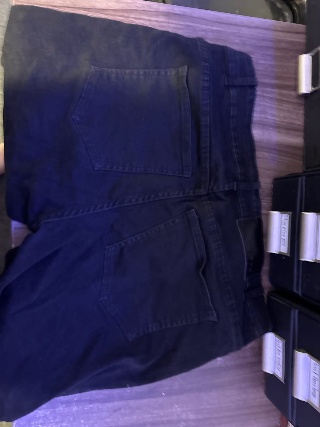 Customer photo review of Ultra Stretch Denim Shorts - Black Ripped