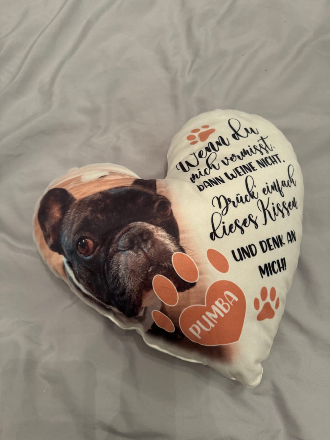 Customer photo review of Wenn du mich vermisst - Individuelles Formkissen