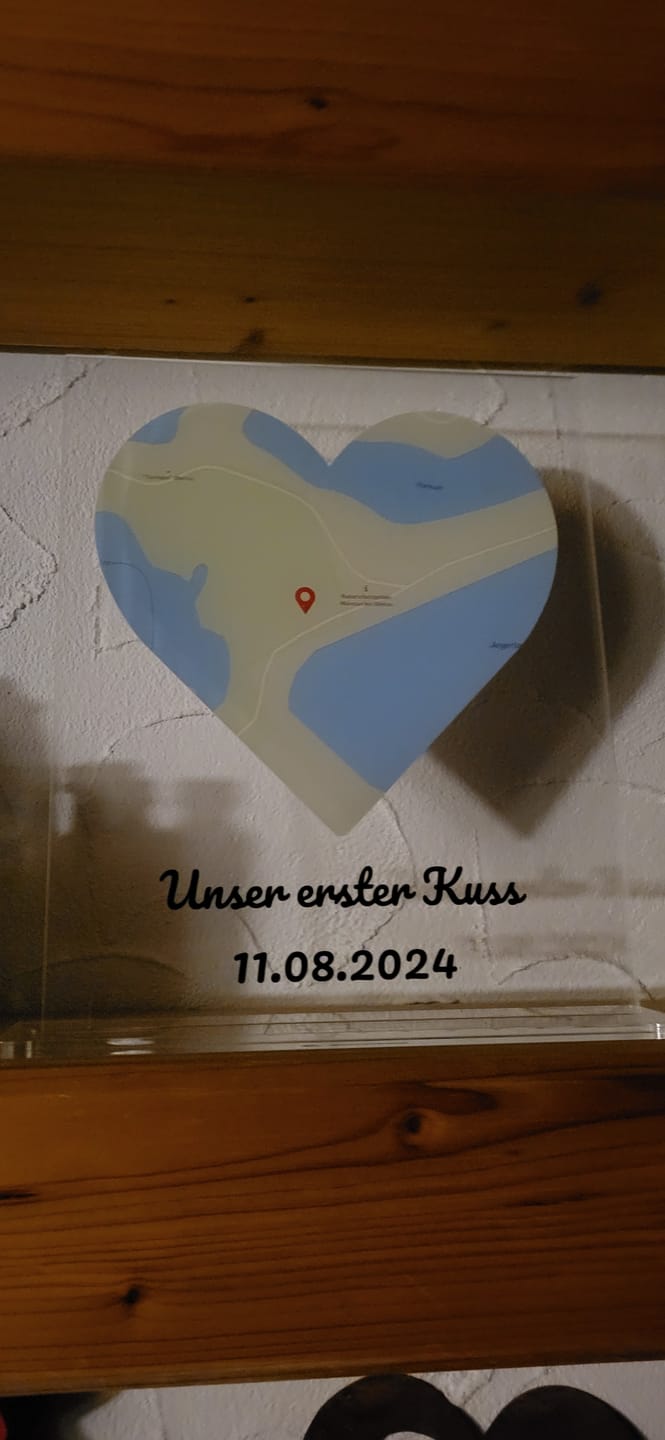 Customer photo review of Personalisierte Karte mit Text auf Acrylglas