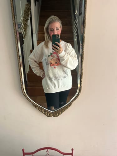 Customer photo review of Vintage Santa Rhinestone Graphic Sweatshirt