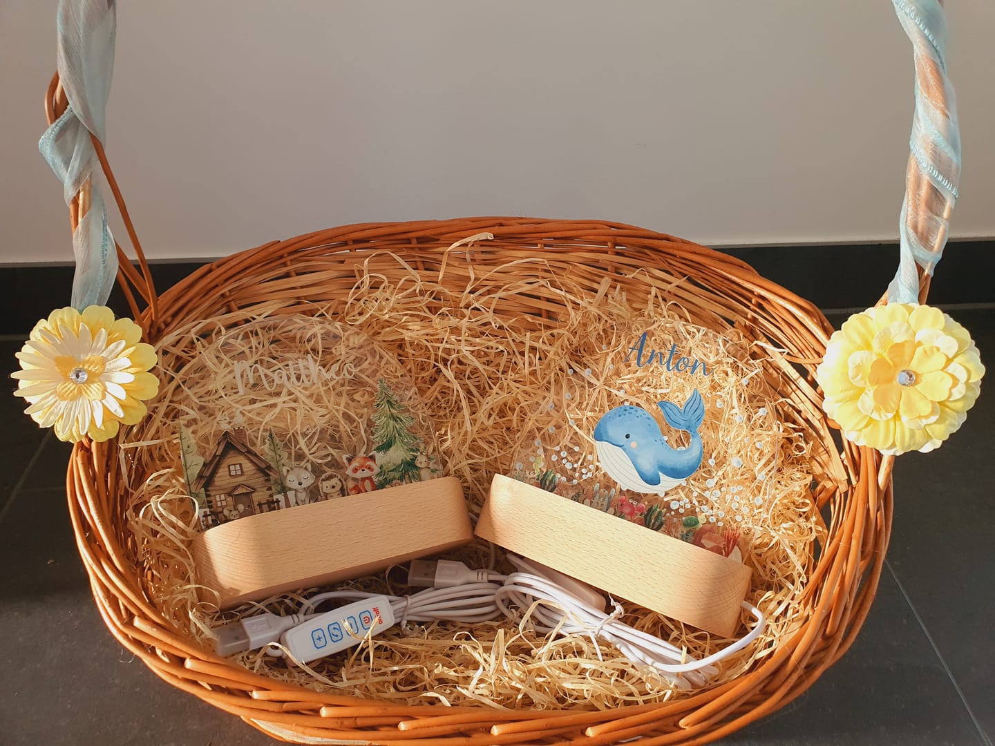 Customer photo review of LED Nachtlicht Kinder personalisiert - Wal im Meer