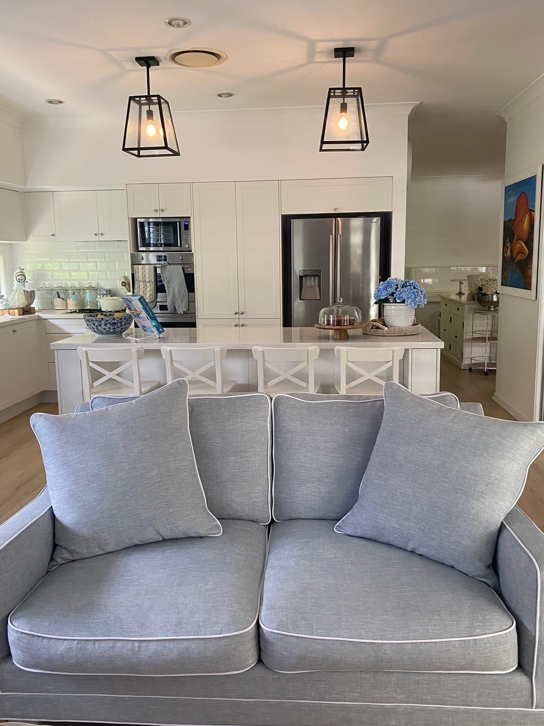 Customer photo review of Martha 2 Seater Linen Lounge