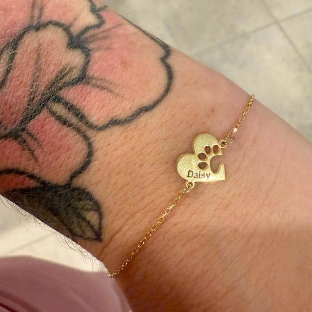 Customer photo review of Customized Pet Paw Bracelet