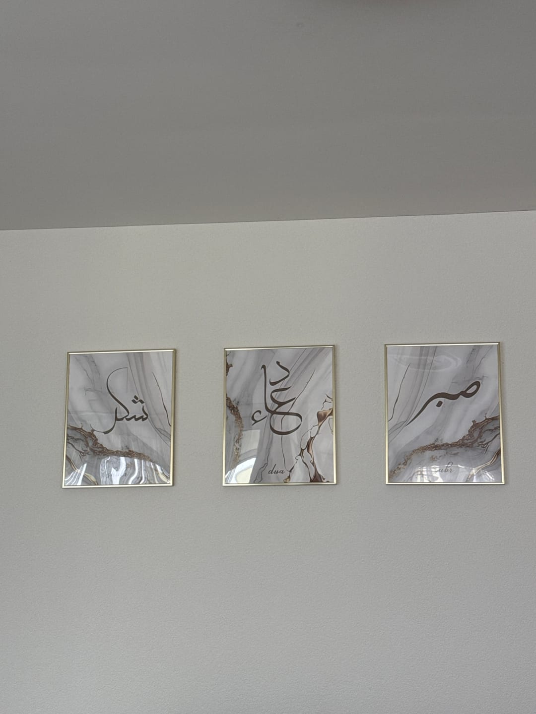 Customer photo review of Shukr, Dua, Sabr - Grey Golden Marble