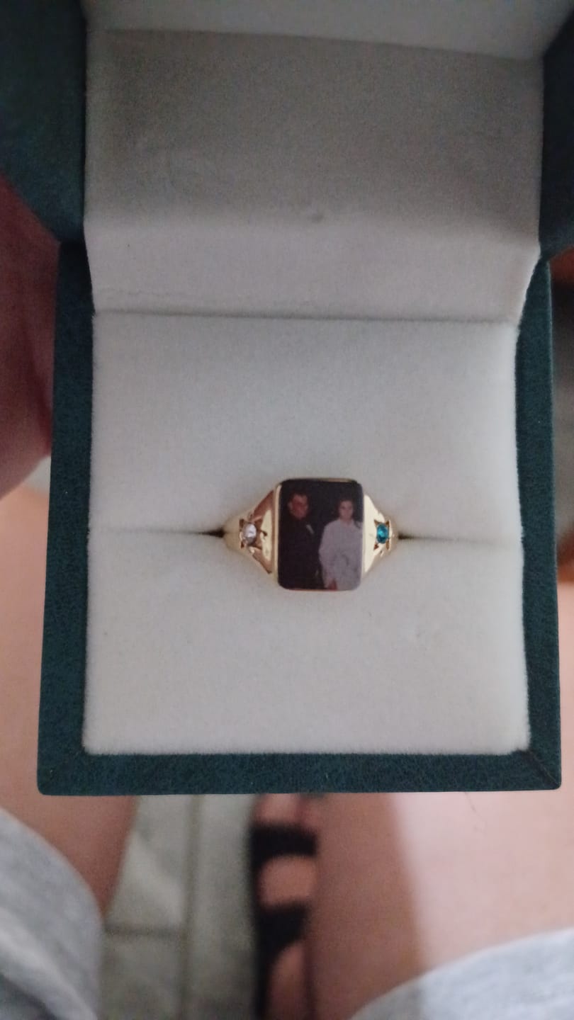 Customer photo review of Personalized Photo Birthstone Custom Ring
