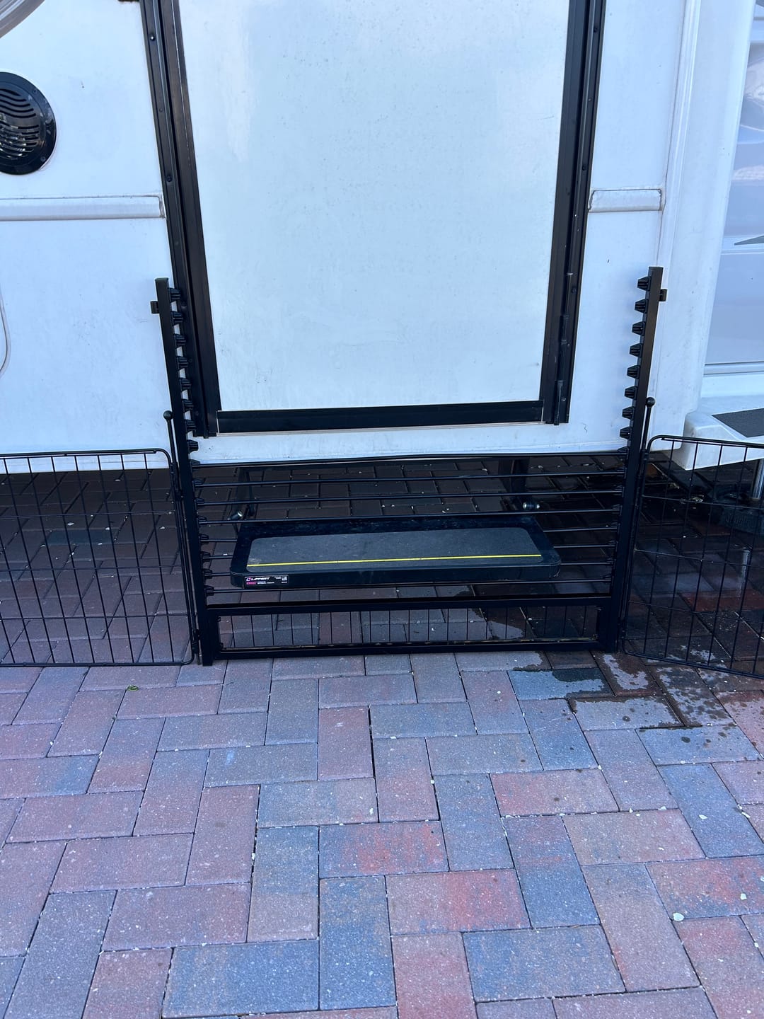 Customer photo review of RV Step Grid - Dog Barrier for RV Stairs