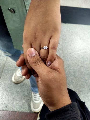 Customer photo review of Silver Ethereal Solitaire Ring