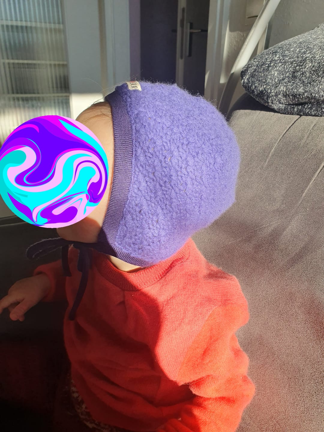 Customer photo review of Upcycling Kaschmir Bindemütze