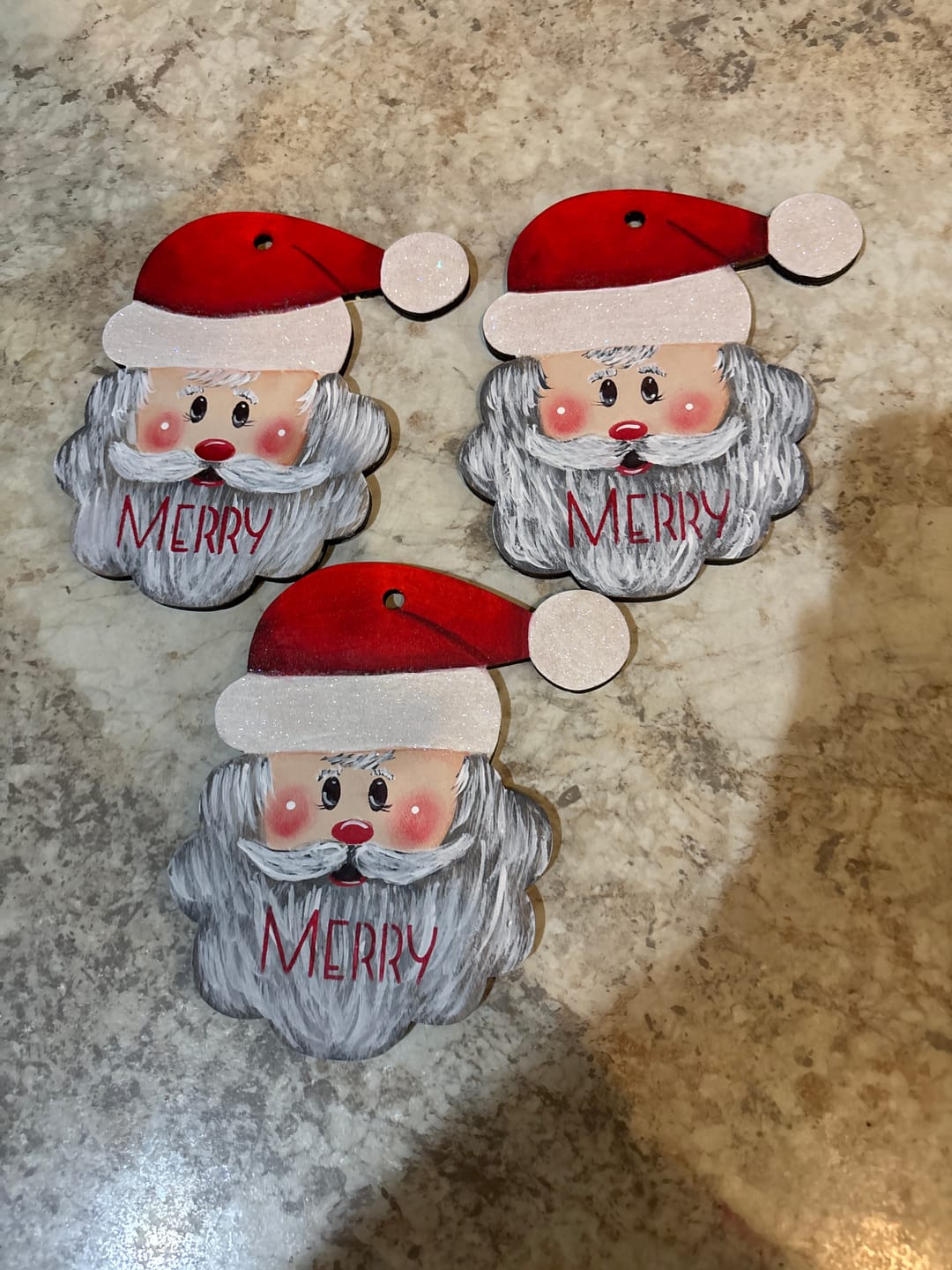 Customer photo review of Unfinished Wood Santa Head Shape - Craft - up to 36" DIY