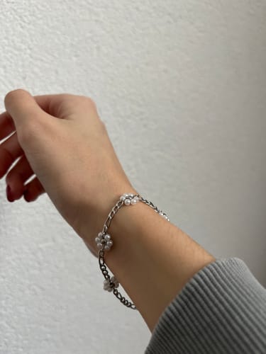 Customer photo review of Sweet Life Pearl Flower Armband 14K Vergoldet