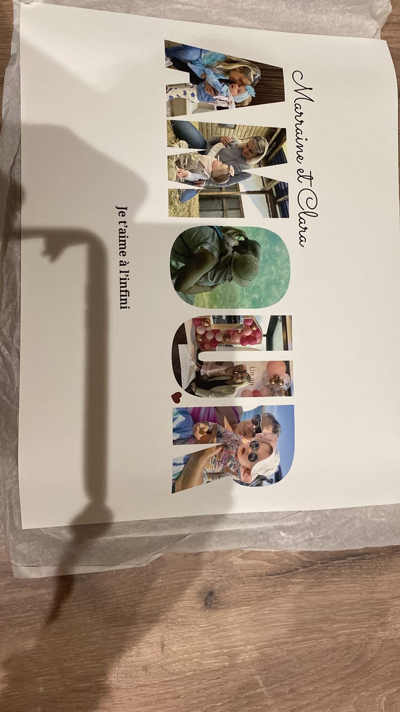 Customer photo review of Amour  Lettres - Affiche personnalisée