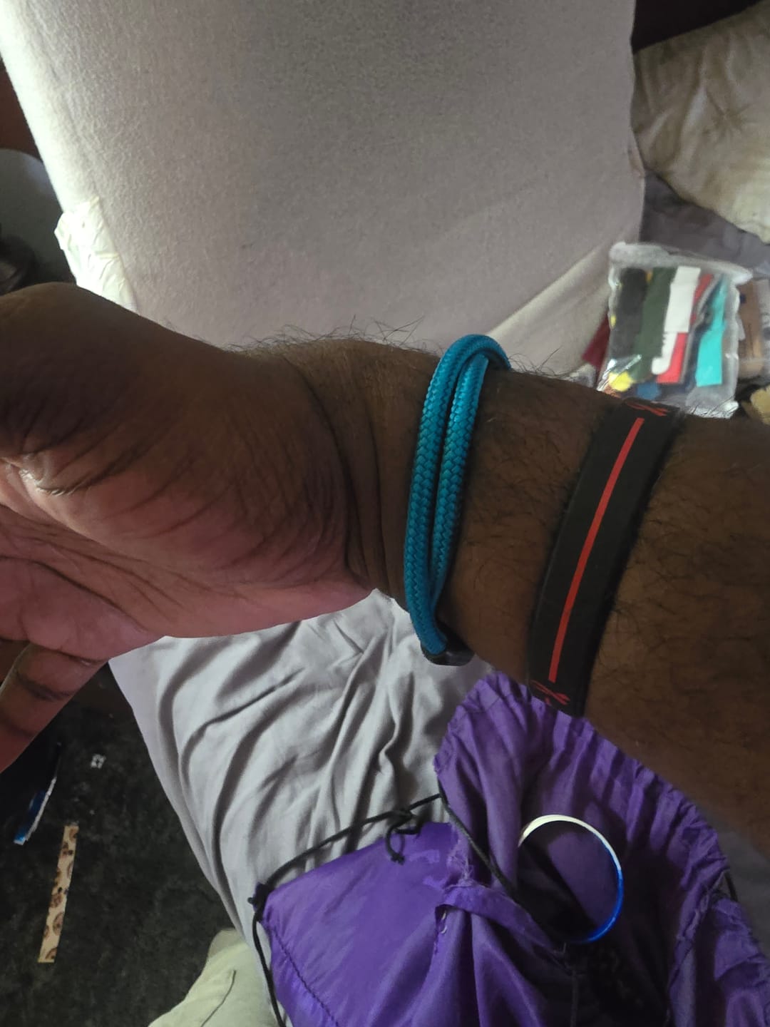 Customer photo review of Paracord Bracelet Magnetic Turquoise