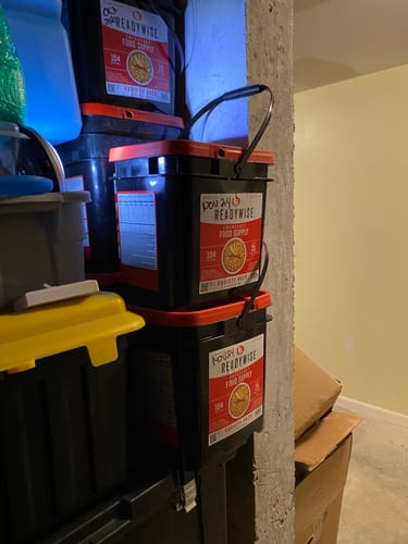 Customer photo review of 104 Serving Variety Pack Bucket BOGO New