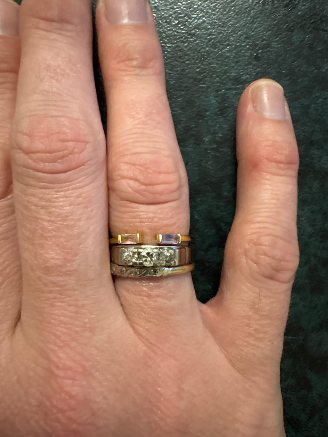 Customer photo review of Duo Birthstone Ring