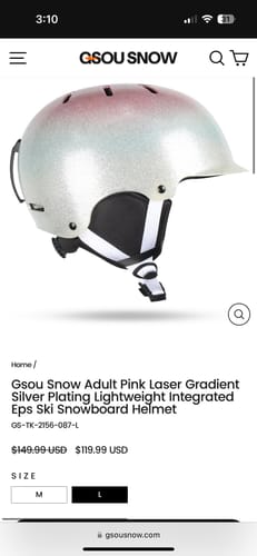 Customer photo review of Gsou Snow Adult Pink Laser Gradient Silver Plating Lightweight Integrated Eps Ski Snowboard Helmet