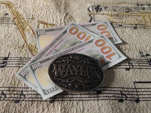 Customer photo review of Waylon Jennings Flying W Western Antique Silver Belt Buckle